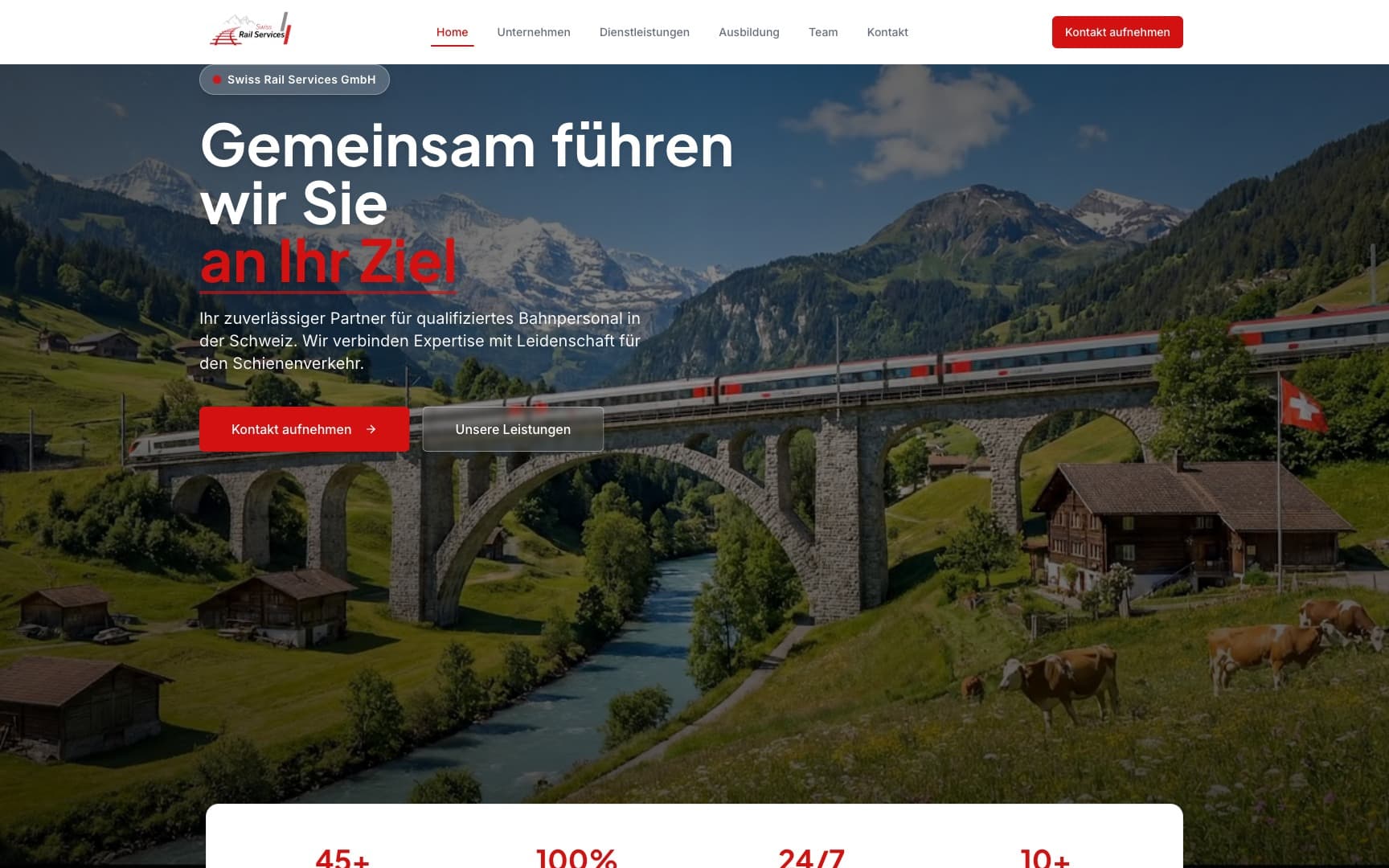 Von Frascati gebaute Website für Swiss Rail Services