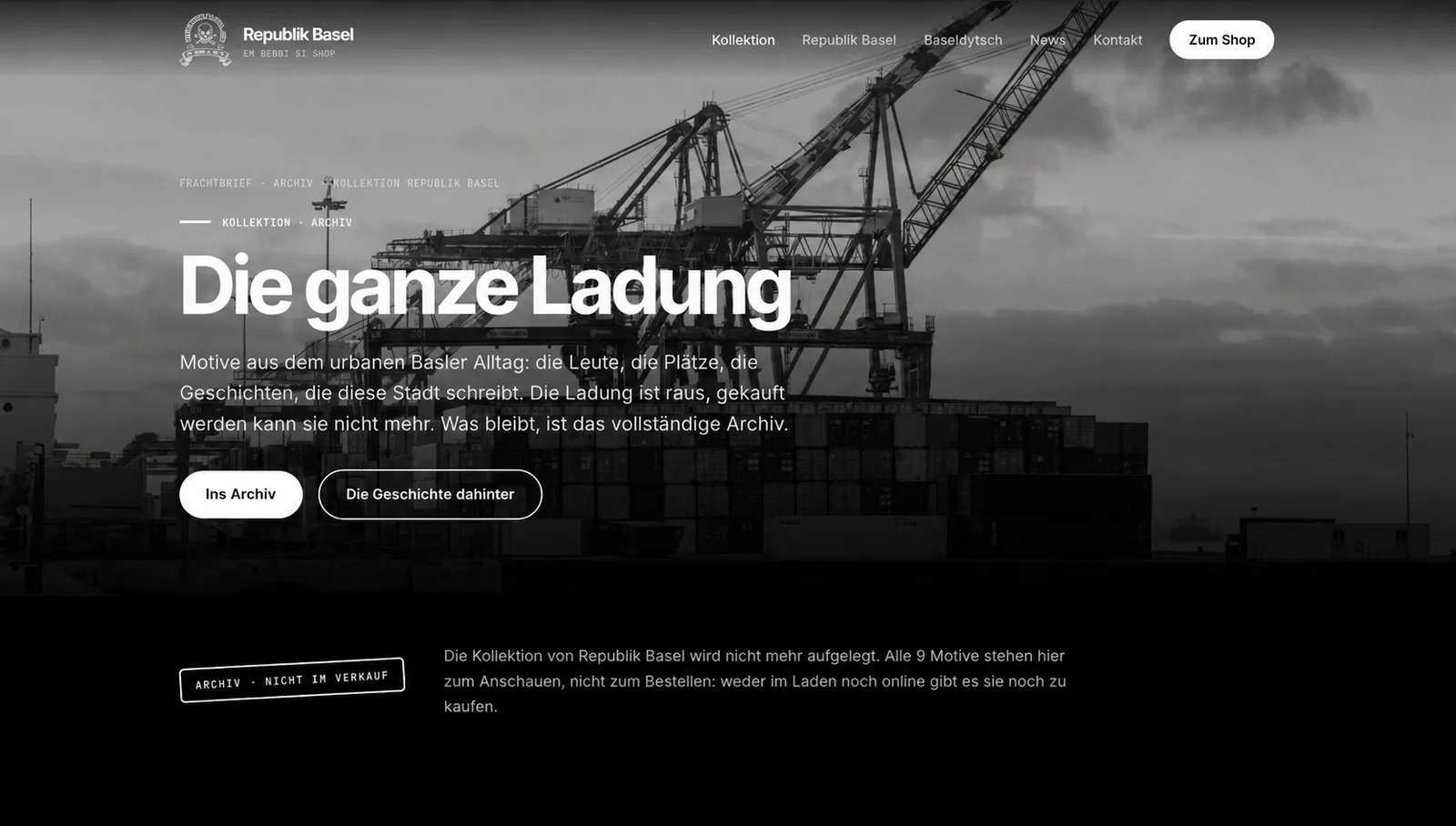 Von Frascati gebaute Website für Republik Basel