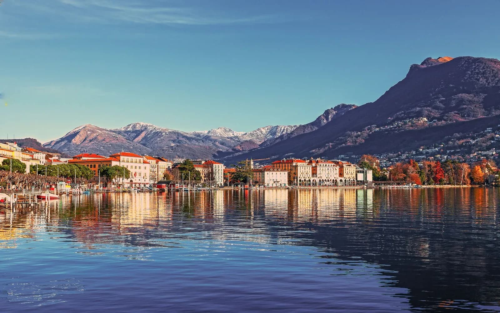 Lugano am Luganersee im Winterlicht