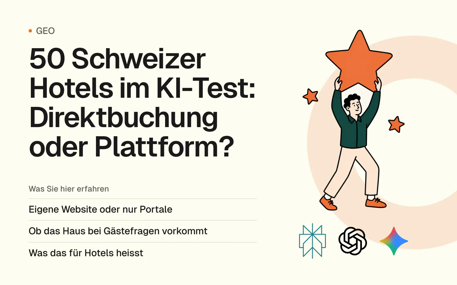 50 Schweizer Hotels im KI-Test: Direktbuchung oder Plattform?