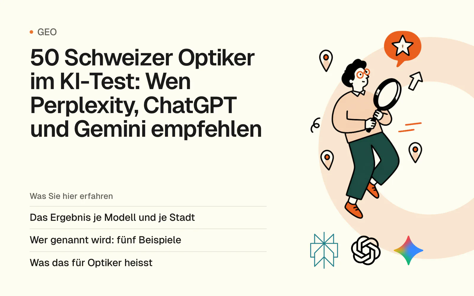 50 Schweizer Optiker im KI-Test: Wen Perplexity, ChatGPT und Gemini empfehlen