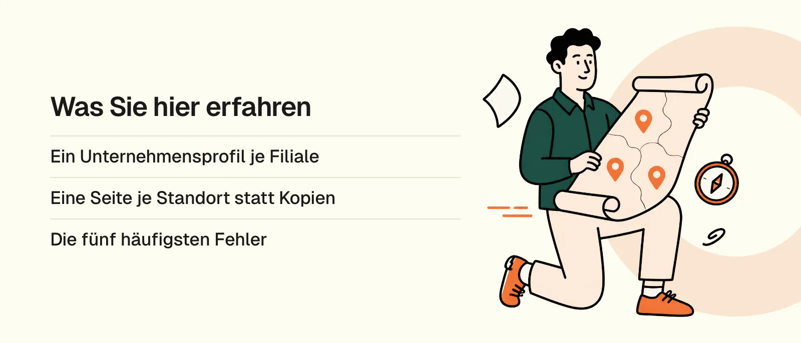 Was Sie hier erfahren: Ein Unternehmensprofil je Filiale, Eine Seite je Standort statt Kopien, Die fünf häufigsten Fehler