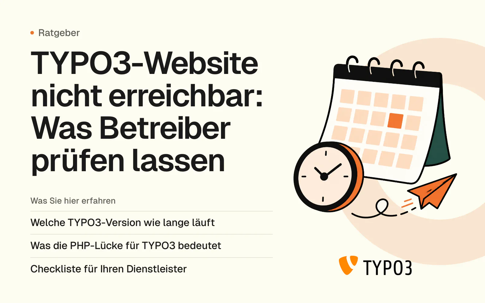 TYPO3-Website nicht erreichbar: Was Betreiber prüfen lassen