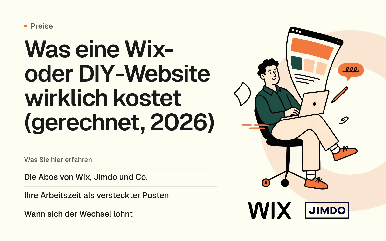 Was eine Wix- oder DIY-Website wirklich kostet (gerechnet, 2026)