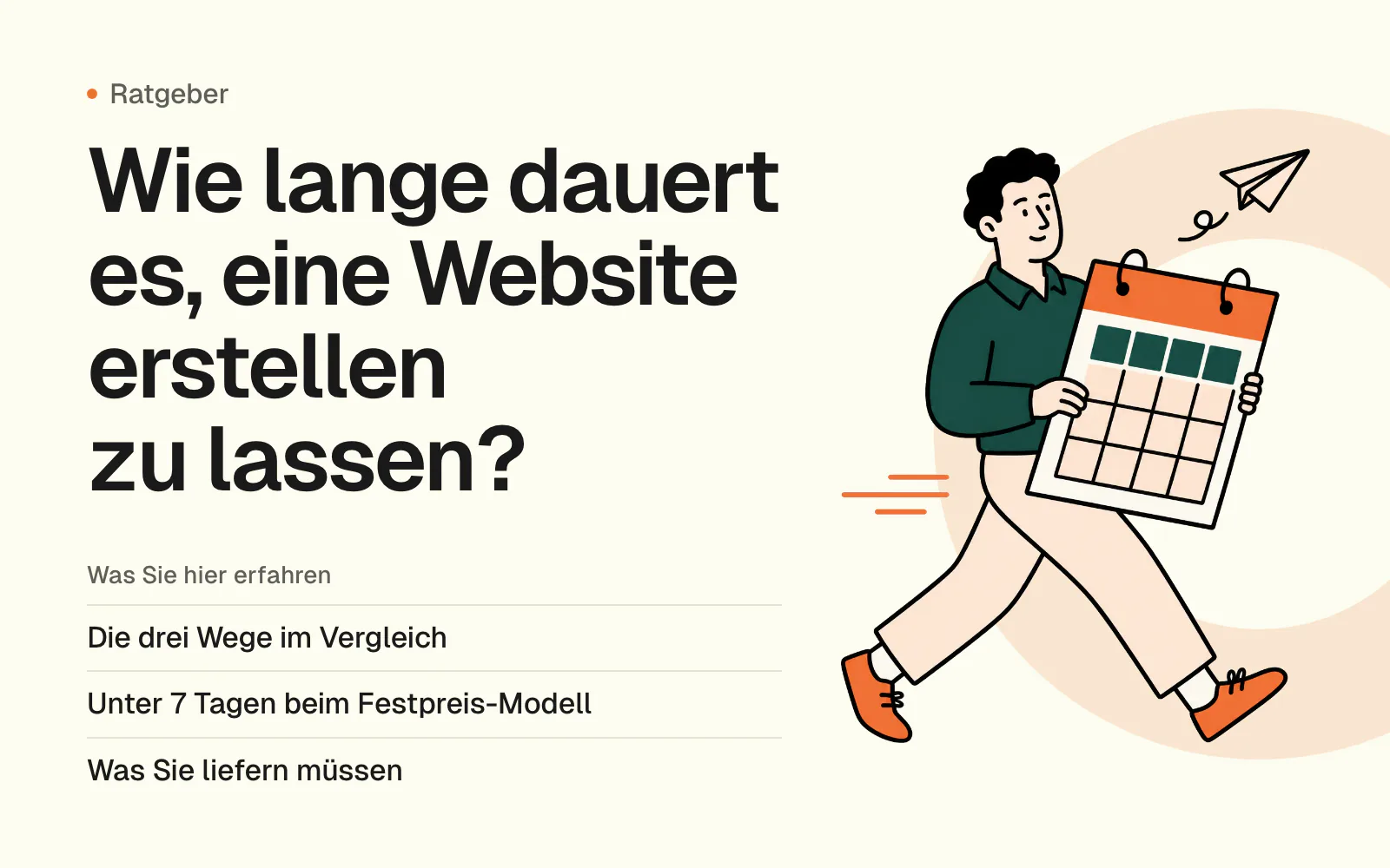 Wie lange dauert es, eine Website erstellen zu lassen?