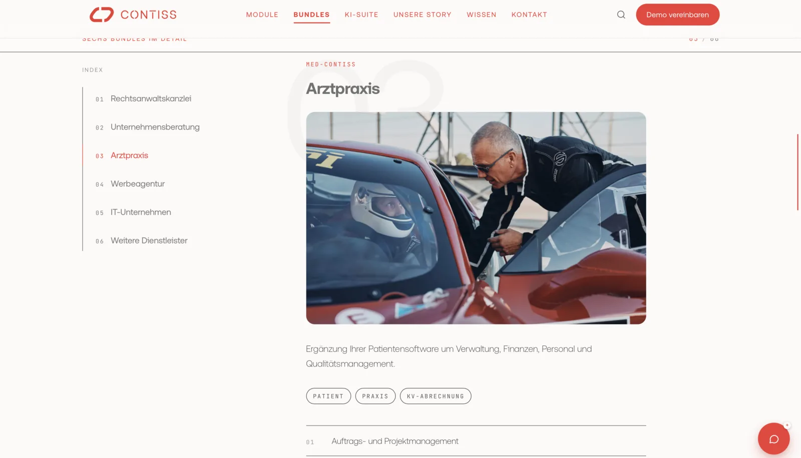 CONTISS: Die sechs Bundles im Detail, geöffnet das Bundle MED-CONTISS für Arztpraxen