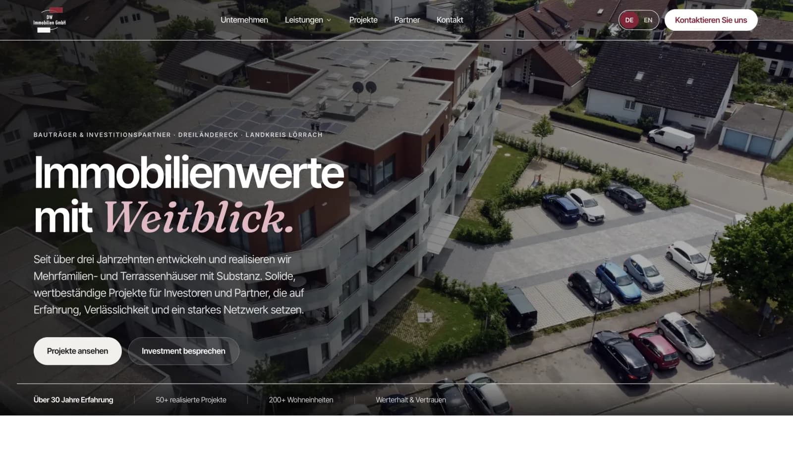 Website von Frascati für DW Immobilien GmbH