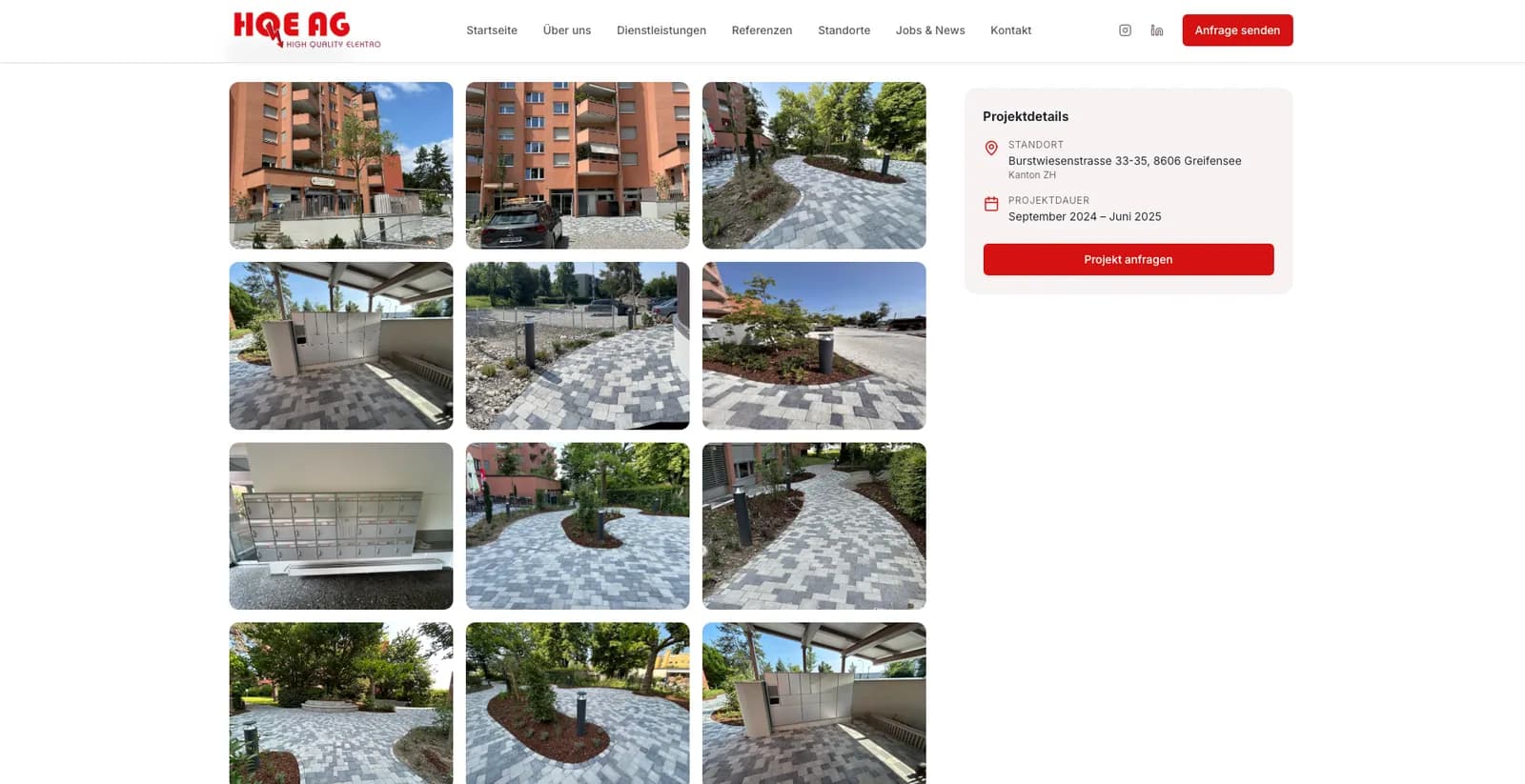 HQE AG: Projektseite einer Referenz in Greifensee mit Fotogalerie, Standort und Projektdauer