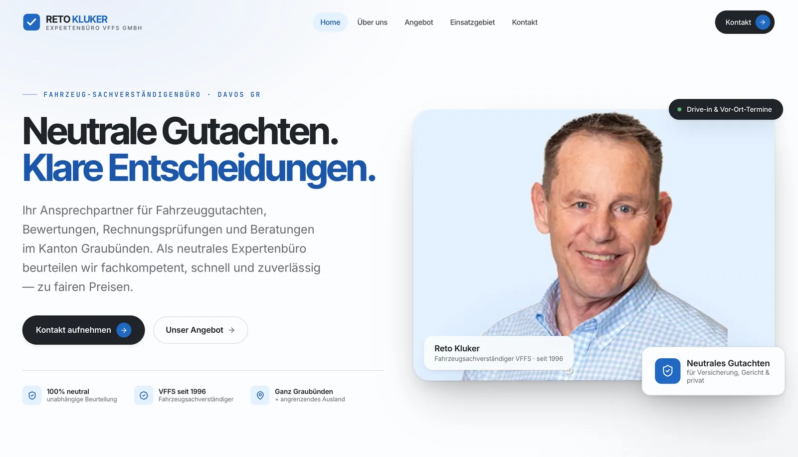 Website von Frascati für Kluker Expert