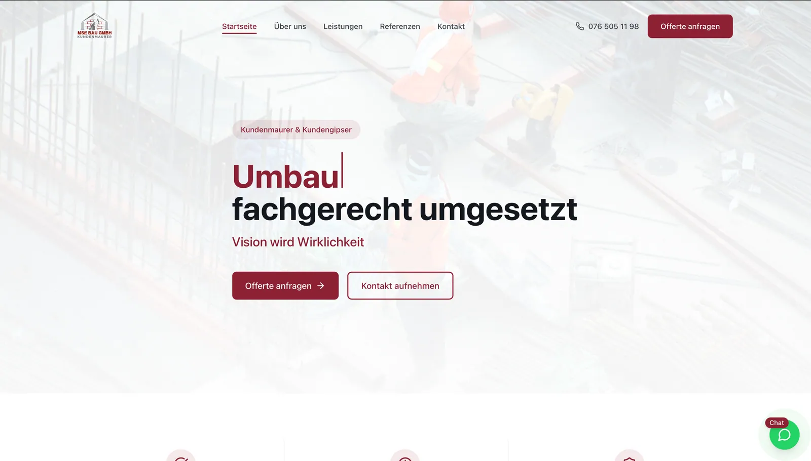 Website von Frascati für MSE Bau GmbH