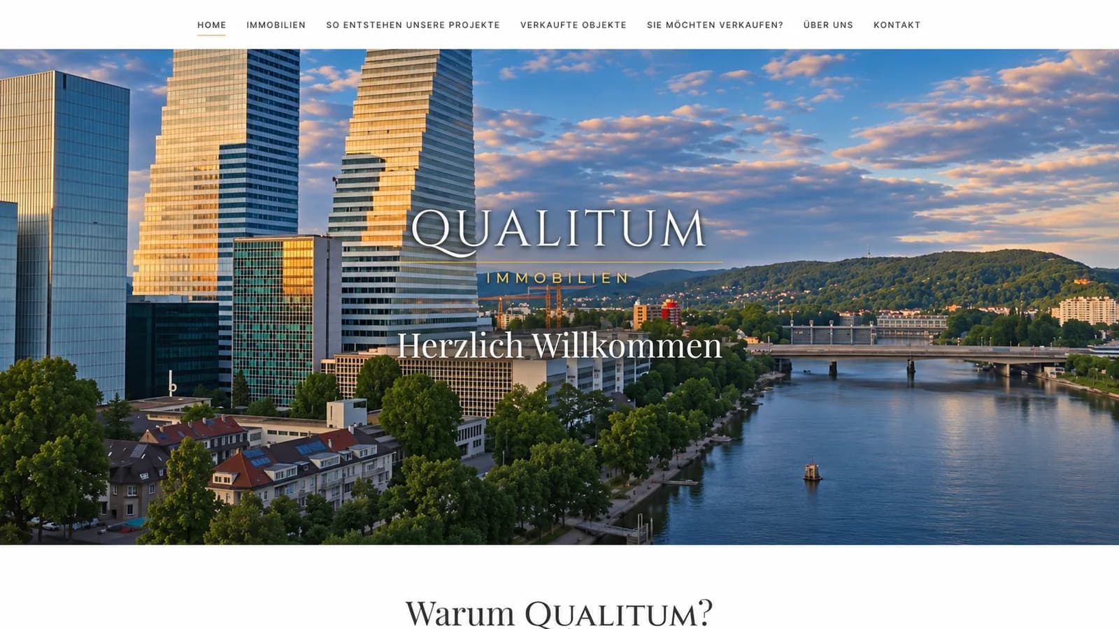 Website von Frascati für Qualitum Immobilien