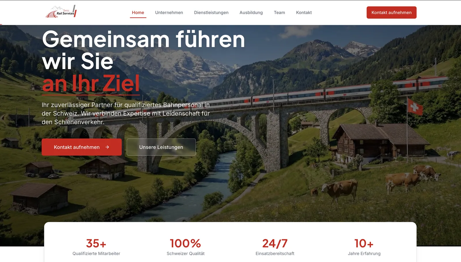 Website von Frascati für Swiss Rail Services