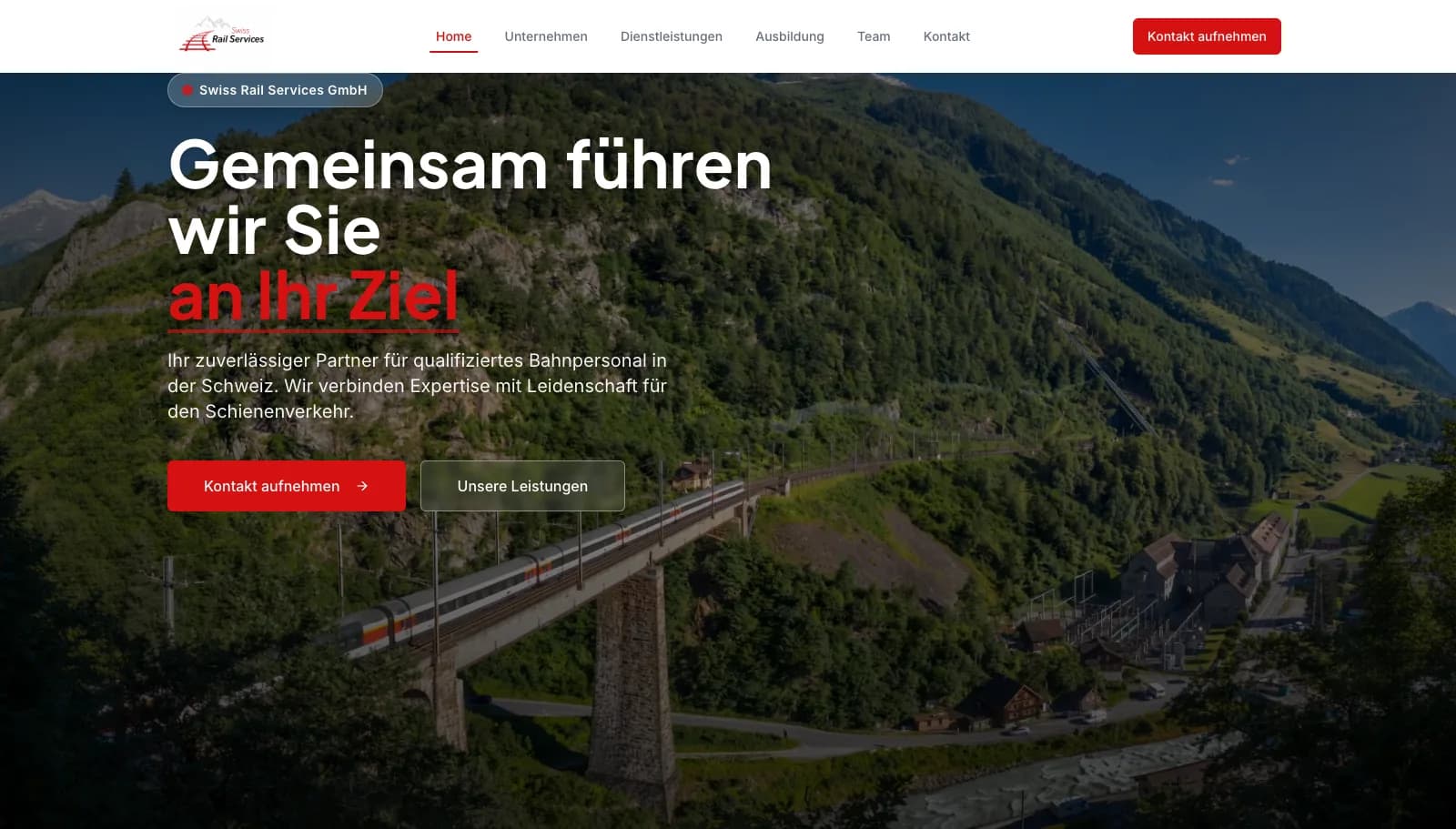 Website von Frascati für Swiss Rail Services