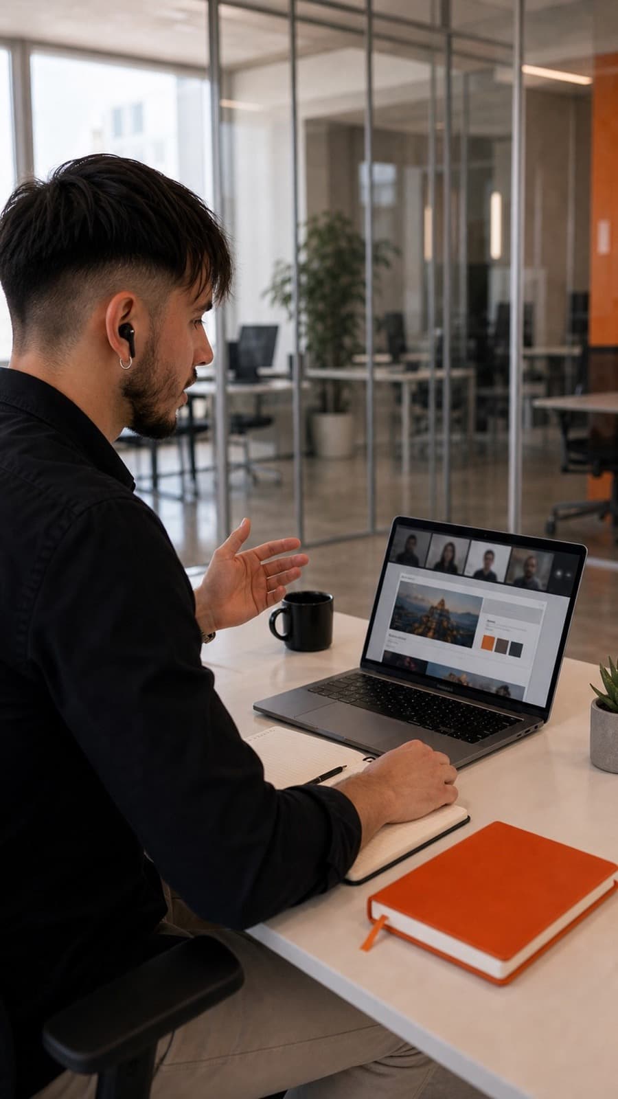 Damiano Maggi im Online-Call mit einem Kunden