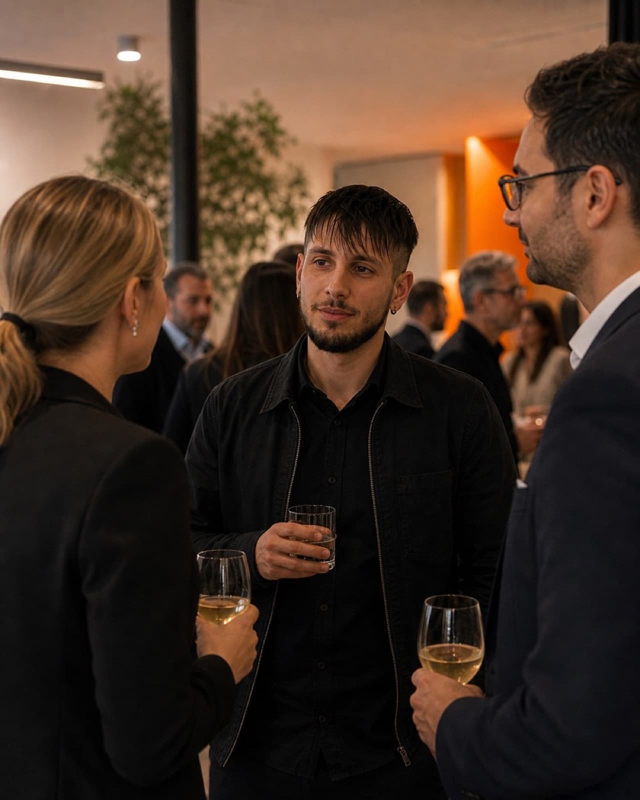 Damiano Maggi im Gespräch mit Kunden an einem Frascati-Infoabend